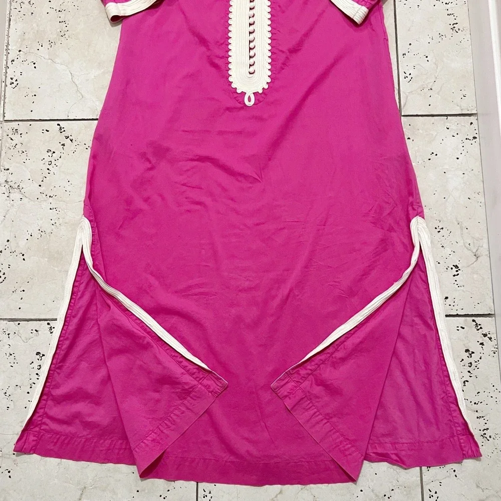 Soft Surroundings Fuchsia Maxi Dress White‎ Ornate Trim Size Medium - Picture 11 of 13